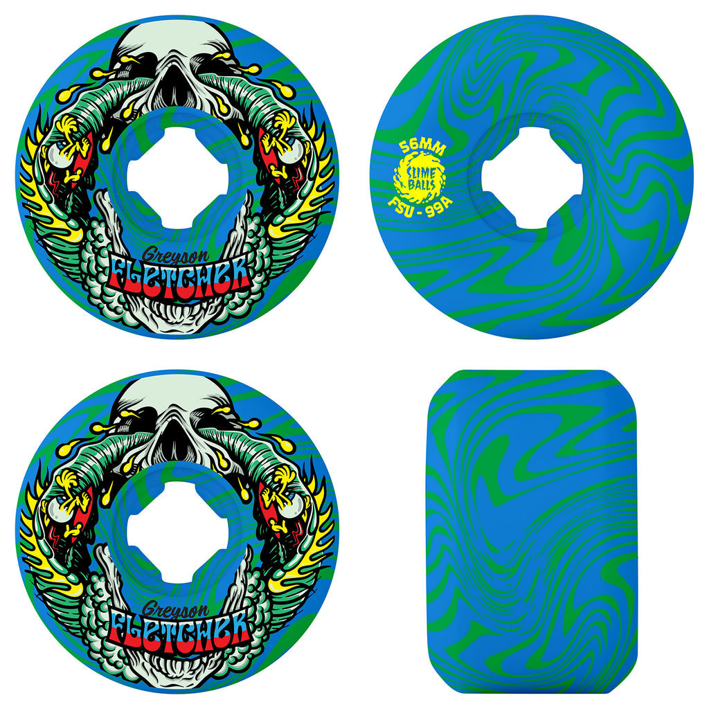 Greyson Fletcher Vomit Mini 99A Green Blue Swirl, 54 mm