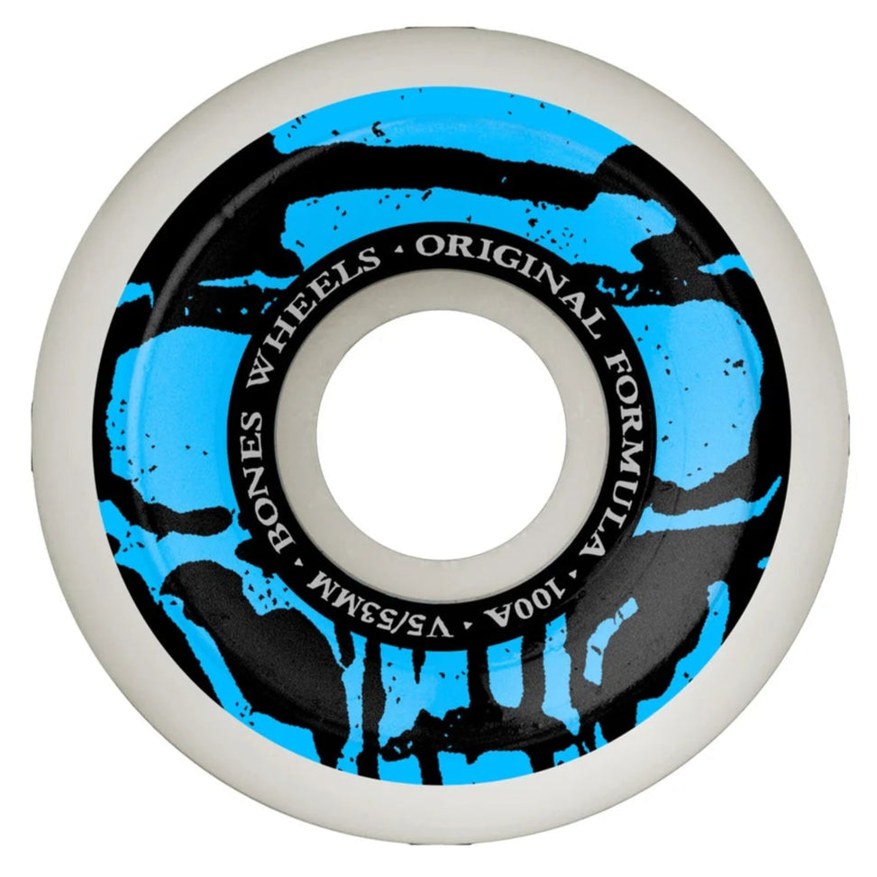 Original Mummy Skulls V5 Sidecut 53mm 100a White-Blue